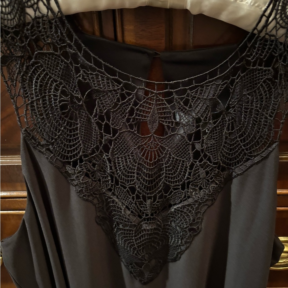 White House Black Market Black Lace Top